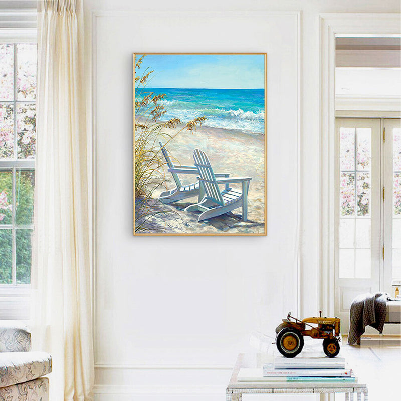 Seaside Lounger Oil Paint By Numbers DIY Handpainted on Canvas Wall Art Unframed