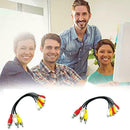 3 RCA Male Jack To 6 RCA Female Plug Splitter Audio DVD Adapter Video J9G8