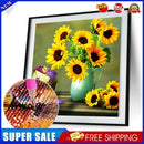 Diamond Embroidery Sunflower Vase Round DIY Diamond Painting Cross Stitch