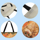 Fashion Women Lawn Cat Printing Large Capacity Tote Shoulder Shopping Bag