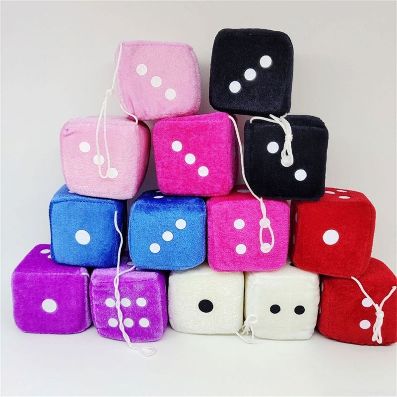 Styling Car Accessories Multicolor Plush Dices Velvet Dice Car Hanging Pendant