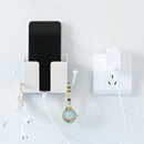 Adhesive Remote Control Mobile Phone Charging Plug Organizer Rack (White) Newly
