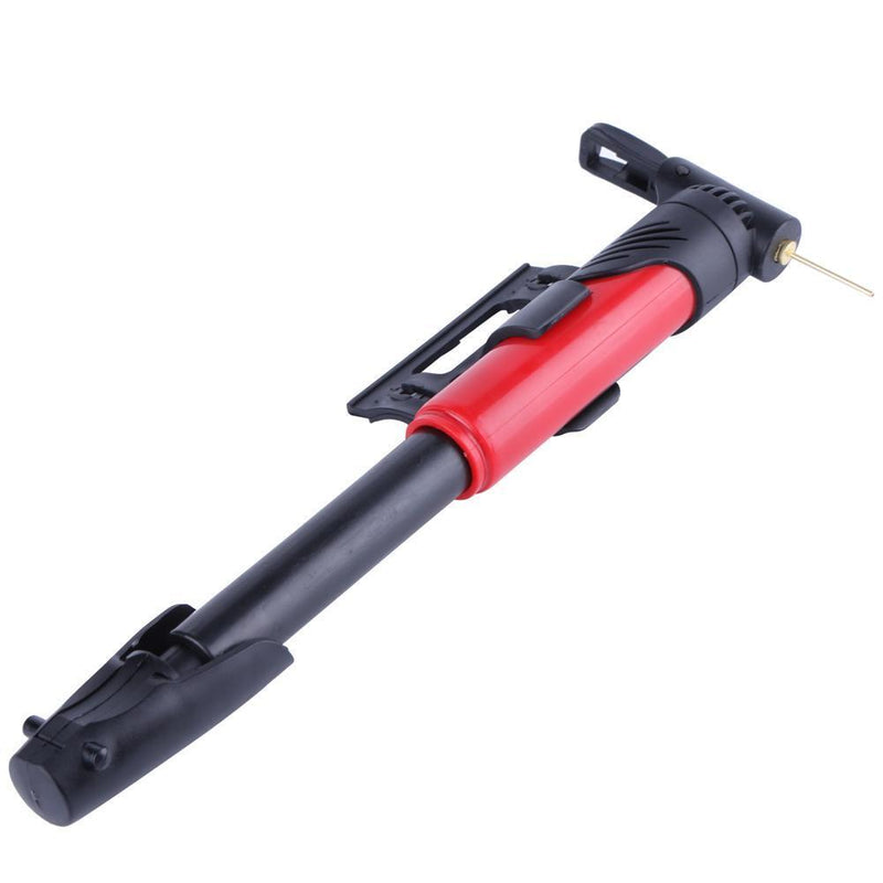 Portable Folding Bicycle Air Pump Inflator for Presta Schrader Valve Red Newly