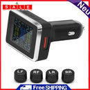 Wireless Car TPMS Tire Pressure Monitor 4 External Sensors LCD Warning Alarm