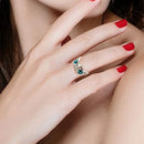 Retro Blue Eye Owl Shape Ring Alloy Open Finger Rings Men Women Punk Jewelry