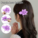 3" Purple BOWS HAIR RIBBON BOW GIRLS KIDS ALLIGATOR HAIRPIN CLIPS HOT X9N6 E6B4