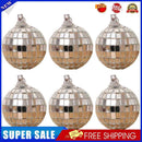 6pcs Reflective Glass Mirror Ball Disco Xmas Party Hanging Decor Ornaments