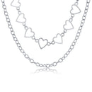 Women Men Party Jewelry Hollow Heart Necklace Long Chain Collar Punk Choker