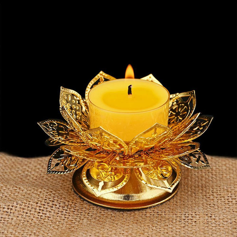 Waterfall Craft Lotus Seat Incense Burner Brass Lotus Lamp holder Decoration