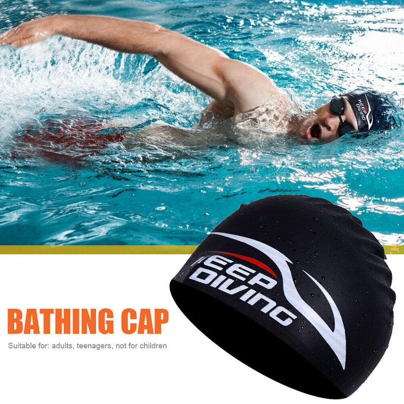 Swimming Cap Silicone Women Men Waterproof Long Hair Adults Swim Sports Poo