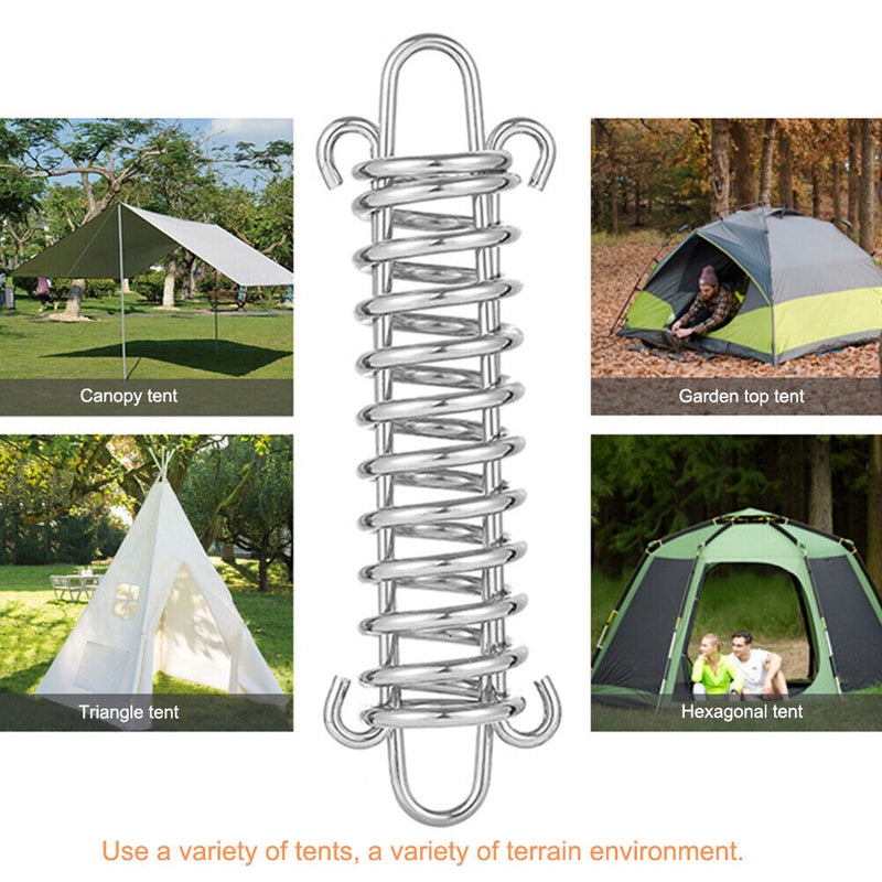 5pcs Stainless Steel Wind Rope Buckle Spring Awning Hook Buckles for Camping