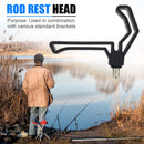 2pcs M3/8 Fishing Rods Rest Gripper Head Carp Fish Pole Holder Bracket Stand
