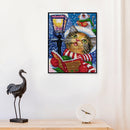Full Cross Stitch Christmas Cat DIY Embroidery Cotton Thread Home Decor Pictures