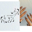 Nail Art Stickers Decals Black White Wavy Swirls Manure Abstract HOT Lines C2O2