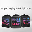 Women Men LED Display Screen Walking Advertising Backpack School Laptop Bag