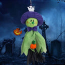 Halloween Horror Prop Straw Ghost Pumpkin Key Chain Pendant Decor (Green)