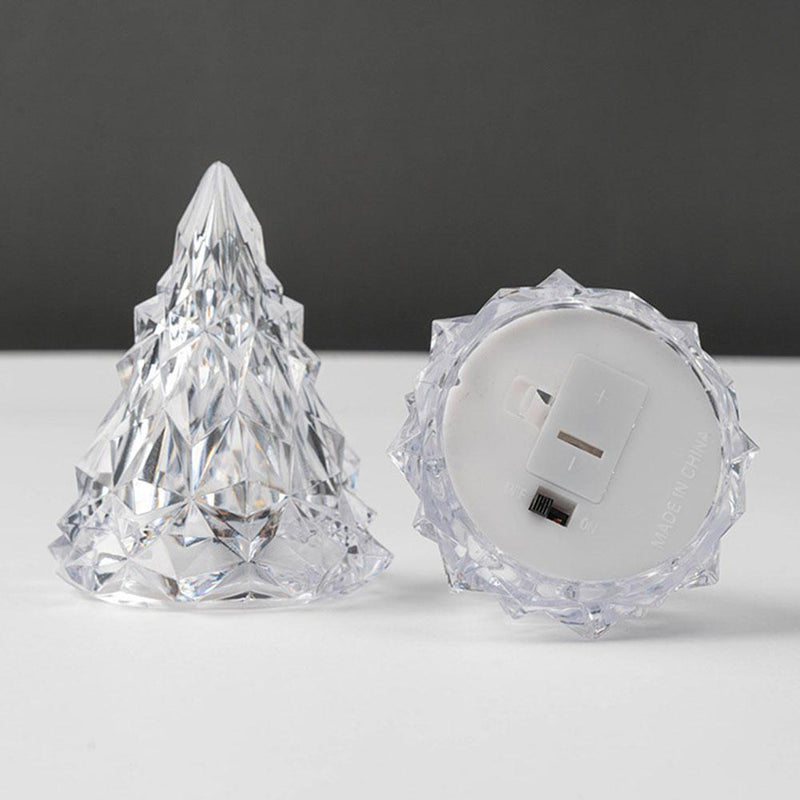 LED Crystal Table Desk Lamp Cone Atmosphere Night Light Home Decor (1pc)