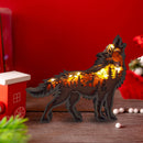 Wooden Ornament Battery Powered Hollow Multi-Layer Forest Animal Scene Display