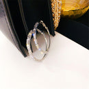 Elegant Big Circle Drop Dangle Stud Round Shape Round Hoop Earrings Crystal