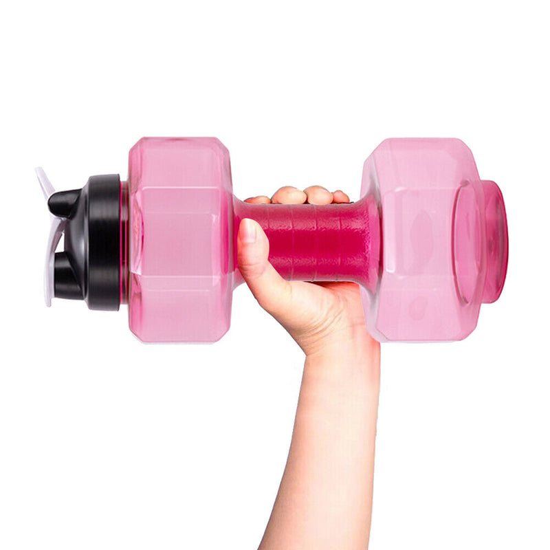 Outdoor Fitness Cycling Camping Water Bottle Gym Sport PET Dumbbell Shape K