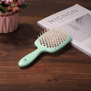 Wide Teeth Air Cushion Comb Scalp Massage Salon Hair Brush (Green white)