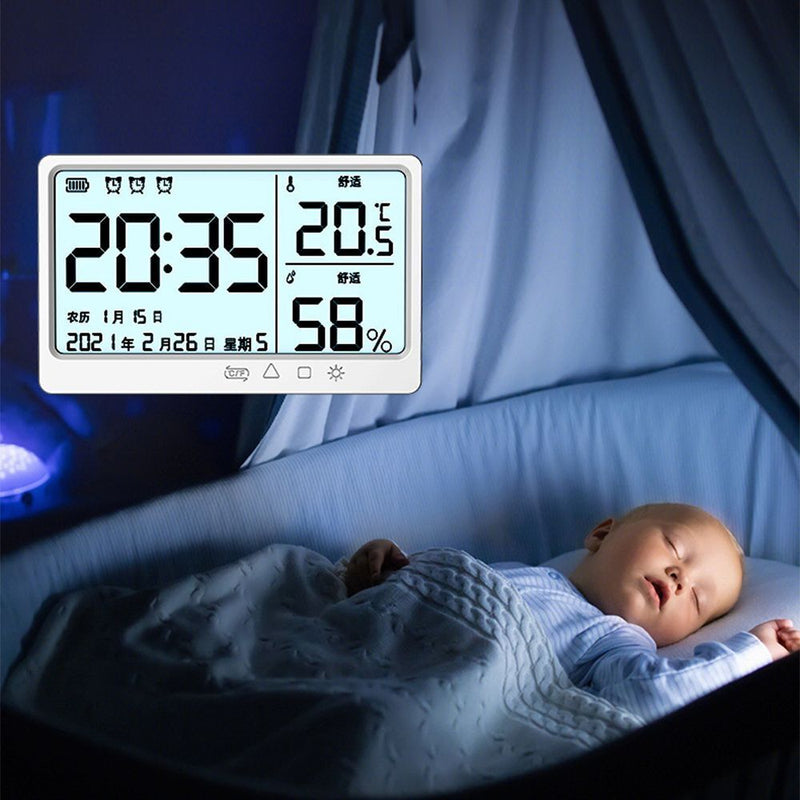 Display Electronic Thermometer Electronic Clock Alarm Clock Quartz Home Decor