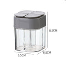 4 Grids Pepper Seasoning Bottle Condiment Cruet Storage Container (Grey) Newly
