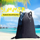 Gym Sack Drawstring Bag - Nylon Sports Travel Drawstring Bag (Dark Blue) Newly