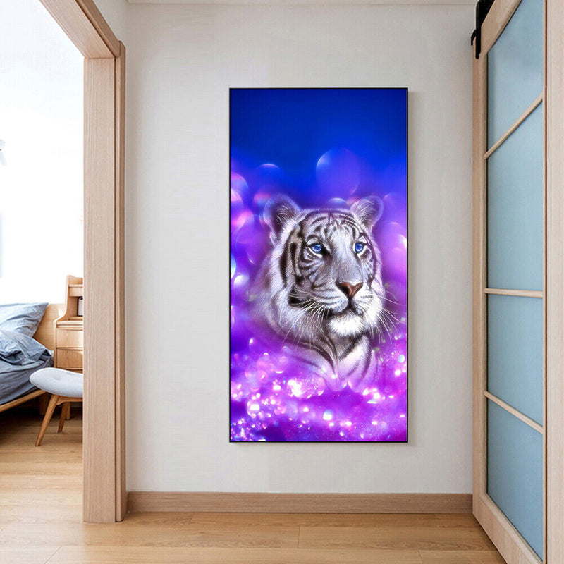 White Tiger Oil Paint By Numbers DIY Handpainted on Canvas Wall Picture Crafts