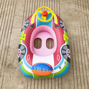 Car Shape Inflatable Swimming Ring Floating Ring with Steering Wheel (Pink)