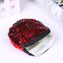 Multi Sequins Coin Wallet Women Change Purse Girls Round Clutch Bags (Red)