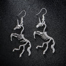 Girl Women Gift Lady Novel Horse Pendant Skeleton Drop Earrings Dangle Earrings