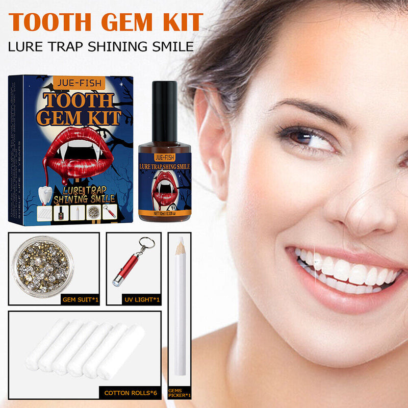 DIY Tooth Jewelry Gems Kit Sturdy Dental Drill Set Box for Halloween Decoration