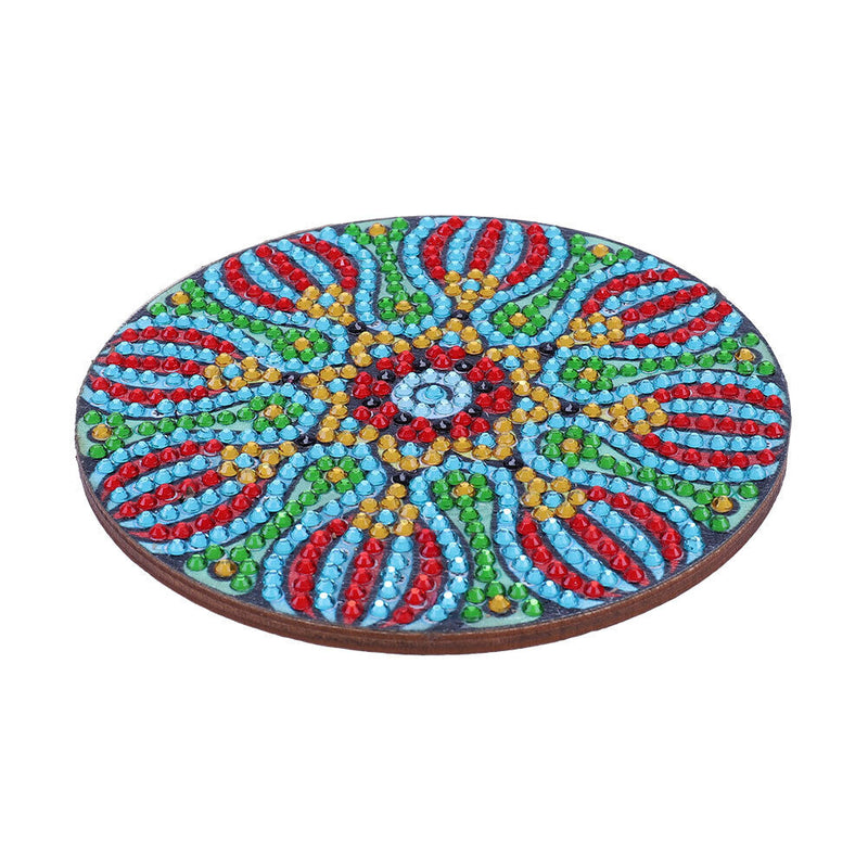 5D DIY Diamond Painting Mandala Wooden Round Coaster Cup Cushion (AA1058-7)