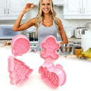 4Pc/Set Christmas Cookie Biscuit Plunger Mould Fondant Mold P1X7 Baking P6I8