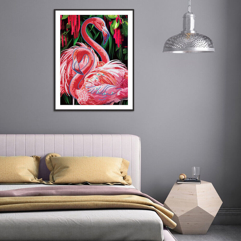 5D Diamond Painting Kit Flamingo Partial Special Shape Drill DIY Animal Art
