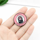 Letters Badges Cartoon Enamel Pins Pins Stay Pawsitive Cat Paw Brooch