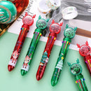 16pcs Ballpoint Pen Sequin Elk Santa Claus Retractable Multi-Color Pen Gift`
