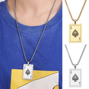 Fashion Ladies Men's K Couple Poker Pendant Card Necklace Spades Titanium Steel