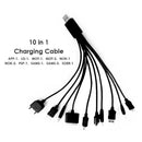 10 in 1 USB Charging Cable Universal Mobile Phone Multi-Function Power Cord
