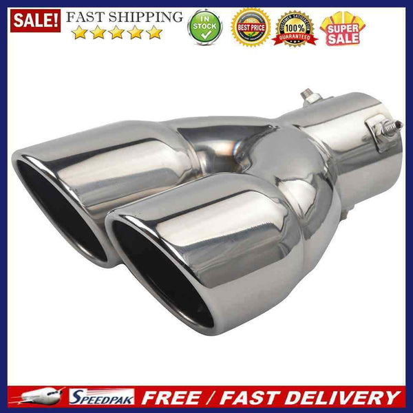 Bolt-on Dual Exhaust Tip Rolled Edge Slant Cut Tailpipe Muffler Tip 3 inch
