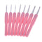 8 sizes Soft Plastic Handle Home Aluminum Crochet Knit Hook Needle  Pink