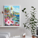 5D DIY Diamond Painting Full Drill Seaside House Embroidery Picture Mosaic Kits