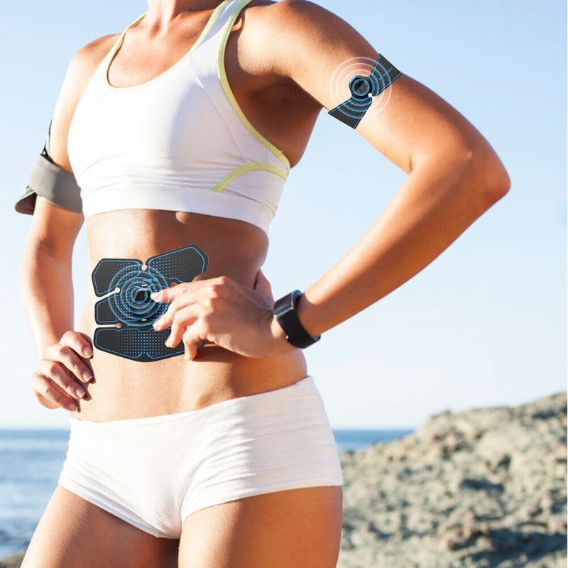 Rechargeable Abdominal Muscle Stimulator Trainer Stickers EMS Fitness Equipment