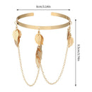 Bangle Metal Leaves Arm Chain Leaf Tassel Pendants Upper Arm Bracelet Arm Decor