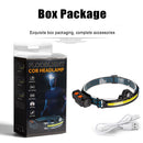 Gesture Sensing Head Flashlight Work Light Sensor Headlight COB Headlamp