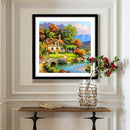 5D DIY Full Round Drill Relaxing Village Diamond Painting Cross Stitch Mosaic