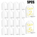 5pcs Clear Arch Table Numbers Blank Acrylic Sign with Stand Guest Name Tag~