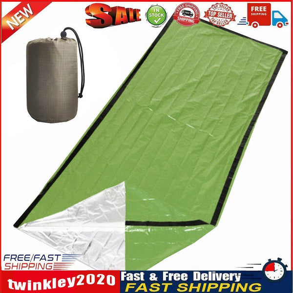 Emergency Tube Tent Shelter Sleeping Bag Blanket for Camping Hike (Green) Newly