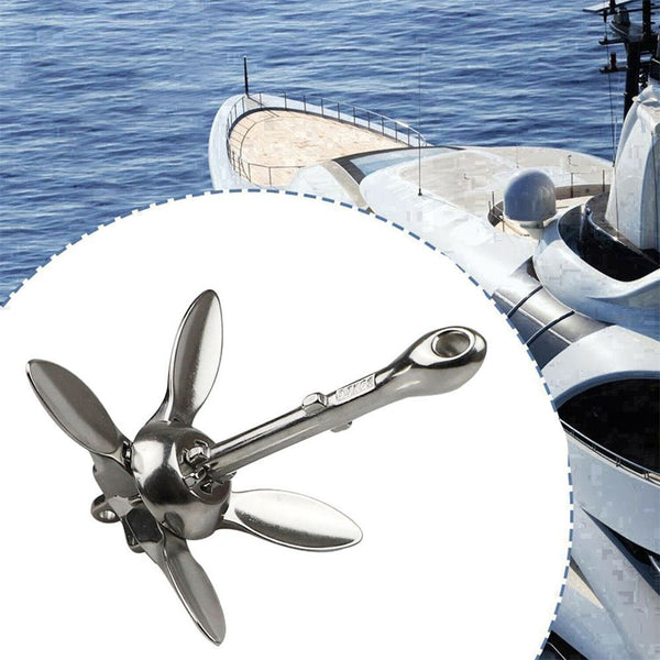 Dinghy Folding Stainless Steel Universal Kayak Grapnel Anchor Marine Canoe Boat